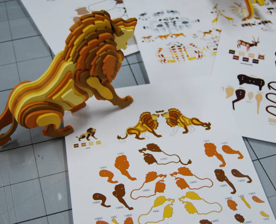 Bocetos para la fabricación de las muestras de las piezas 3D de animales