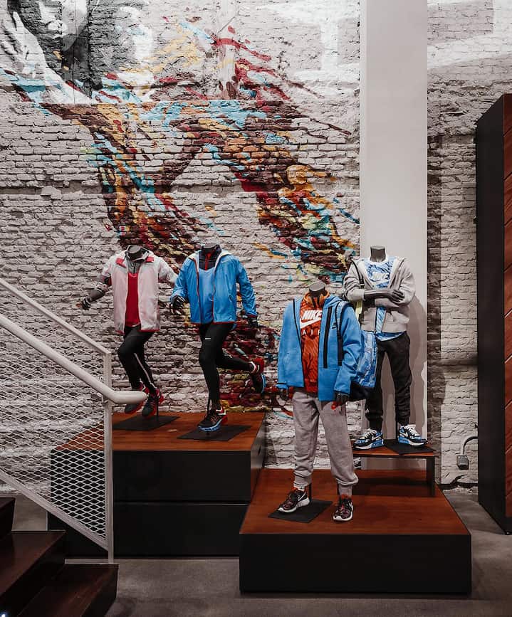 Instalación interior de tienda Nike Madrid