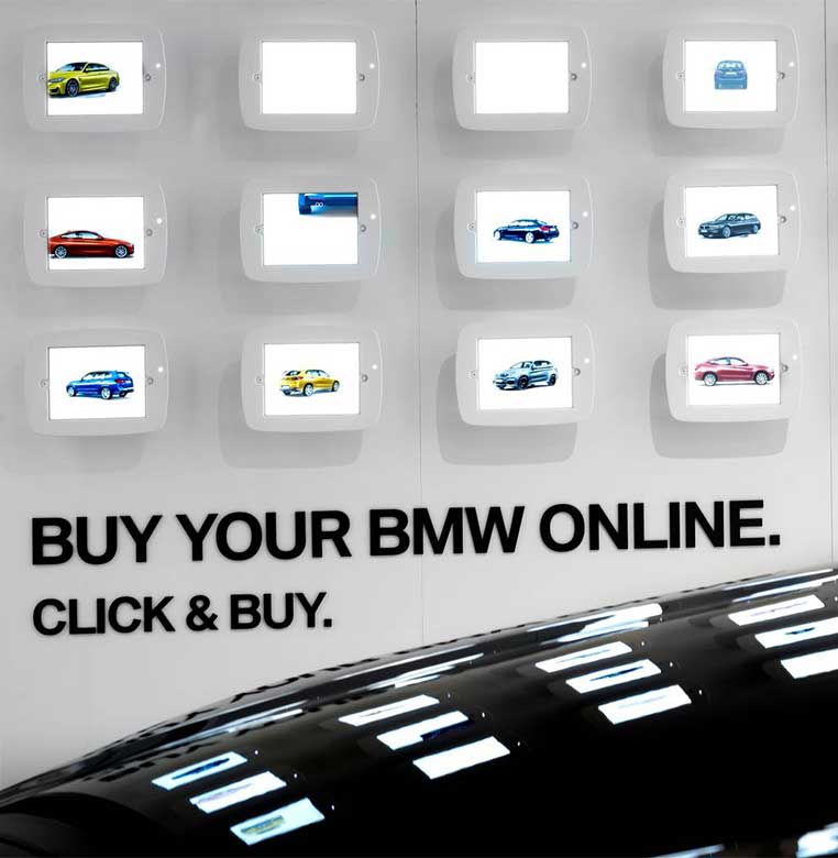 Ipads cargados con las especificaciones preconfiguradas de diferentes BMW