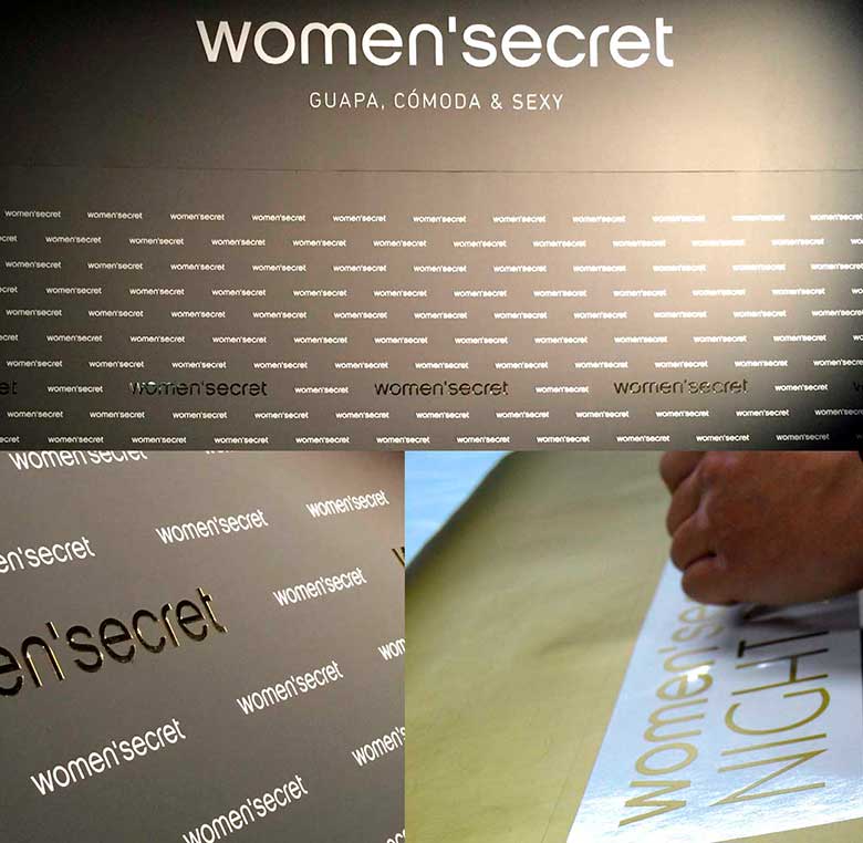 Women' Secret digital printing of a photocall for an event in Madrid