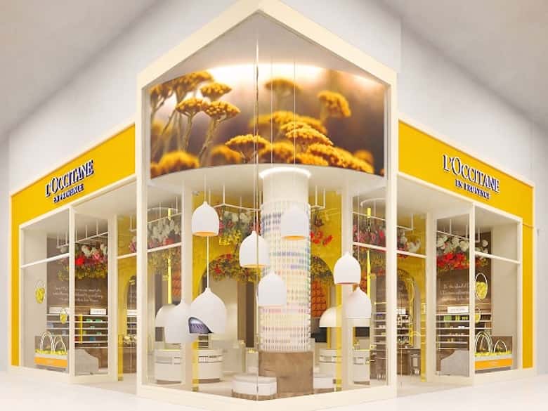 Product placement in L'Occitane experiential Toronto interior flagship