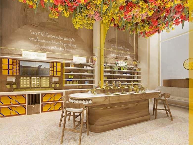 Product placement in L'Occitane experiential Toronto interior flagship