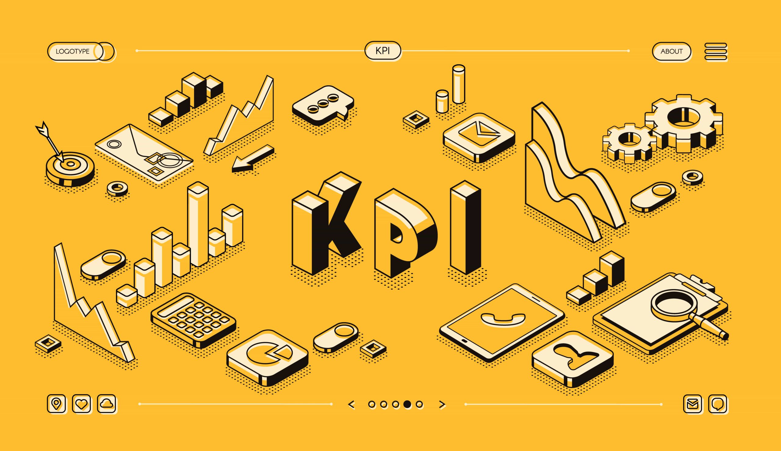 KPI illustration with icons