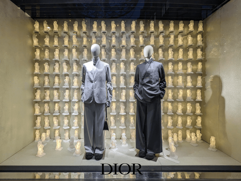 Christmas window display located on New Bond Street, London. Dior.