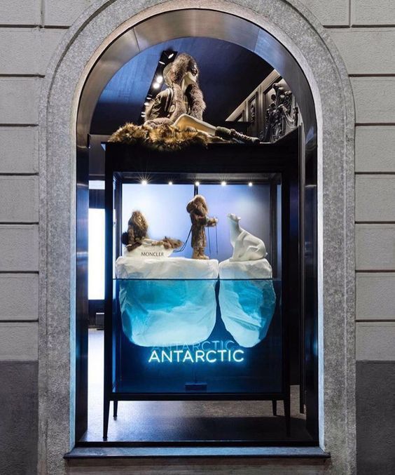 Moncler window display, Paris. Christmas campaign.