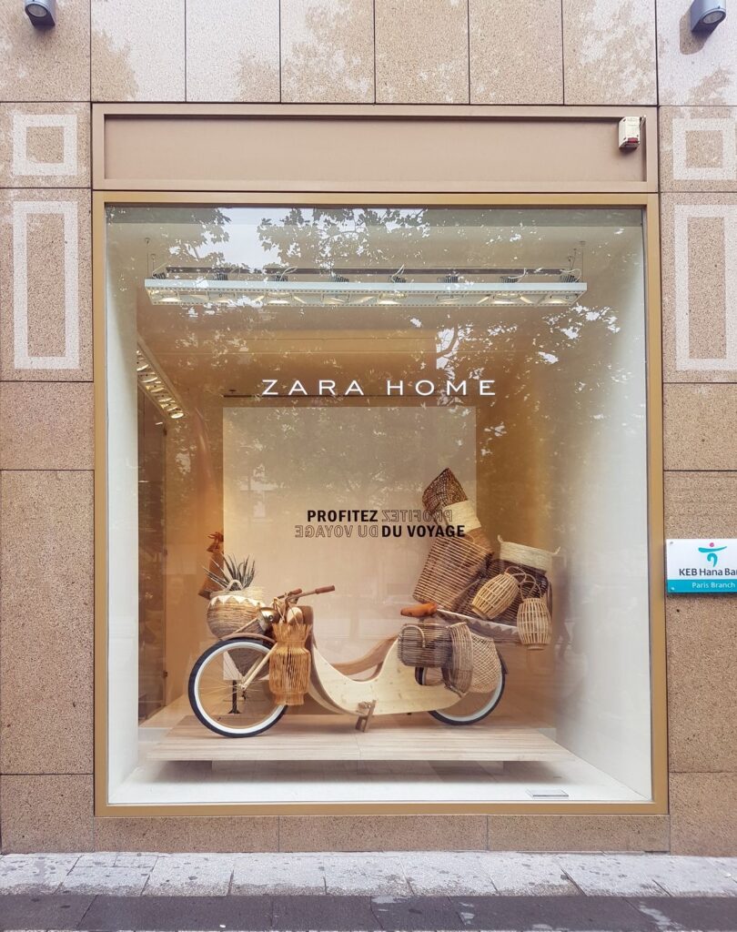 Zara Home window display, Paris.