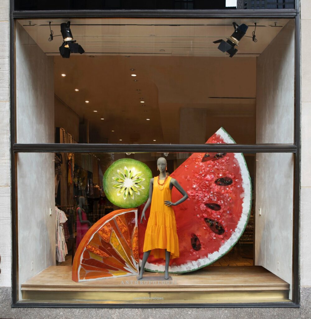 Anthropologie shop windows, Rockefeller Center, New York.