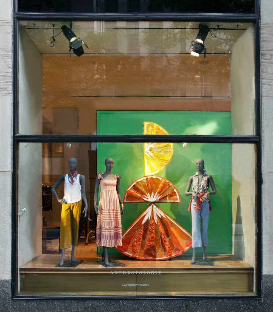 Anthropologie shop windows, Rockefeller Center, New York.