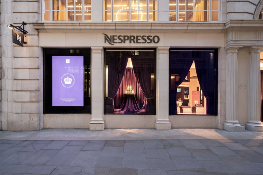 Nespresso storefront, Regent Street, London.