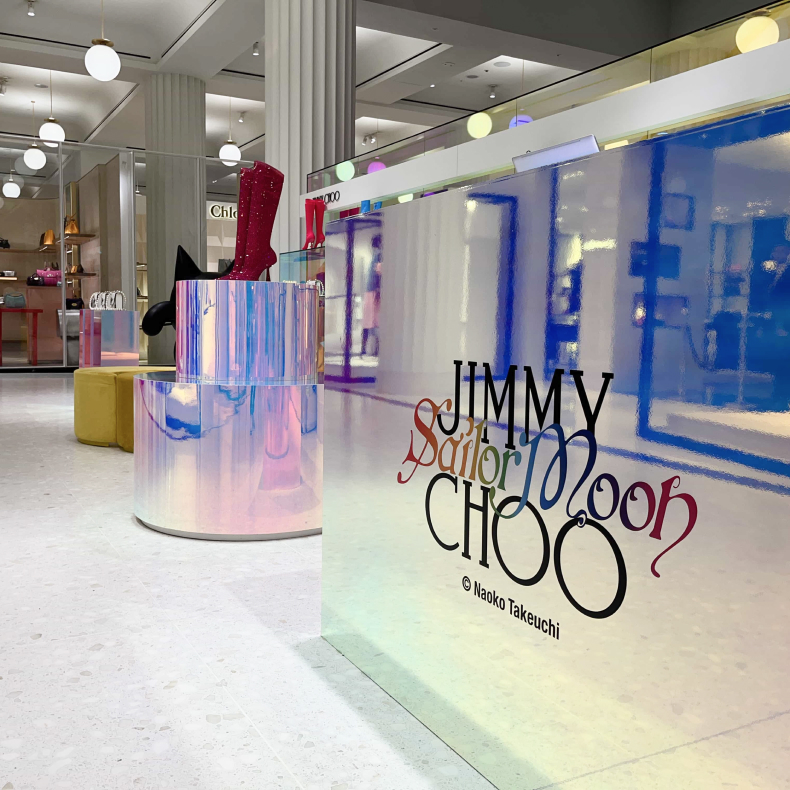 Retail design for Jimmy Choo pop-up store in London.